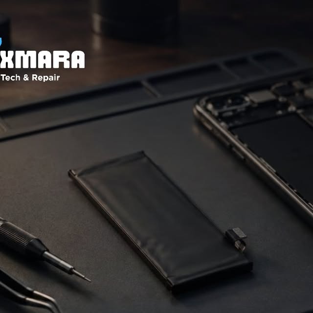 Cover of Fixmara’s educational Instagram post about iPhone battery warning signs